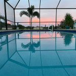 Pool at sunset