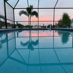 Pool at sunset